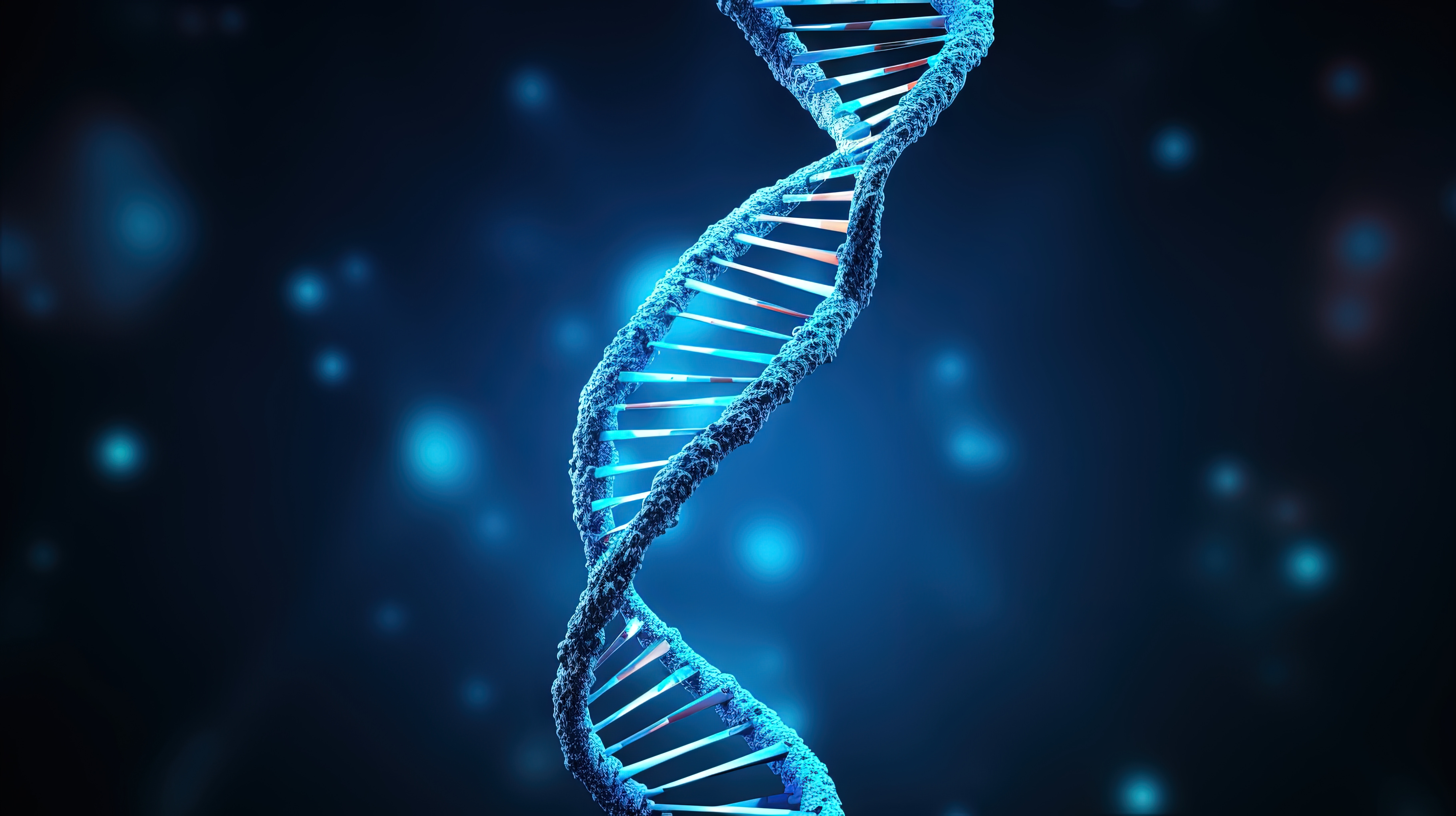 Close-up rendering of a DNA strand